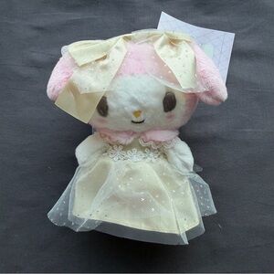 Sanrio 50th Anniversary My Melody with yellow lace wedding dress plush/keychain
